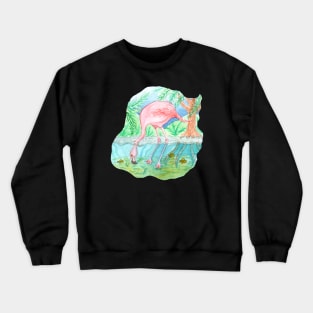 Flamingo Underwater Watercolor Crewneck Sweatshirt